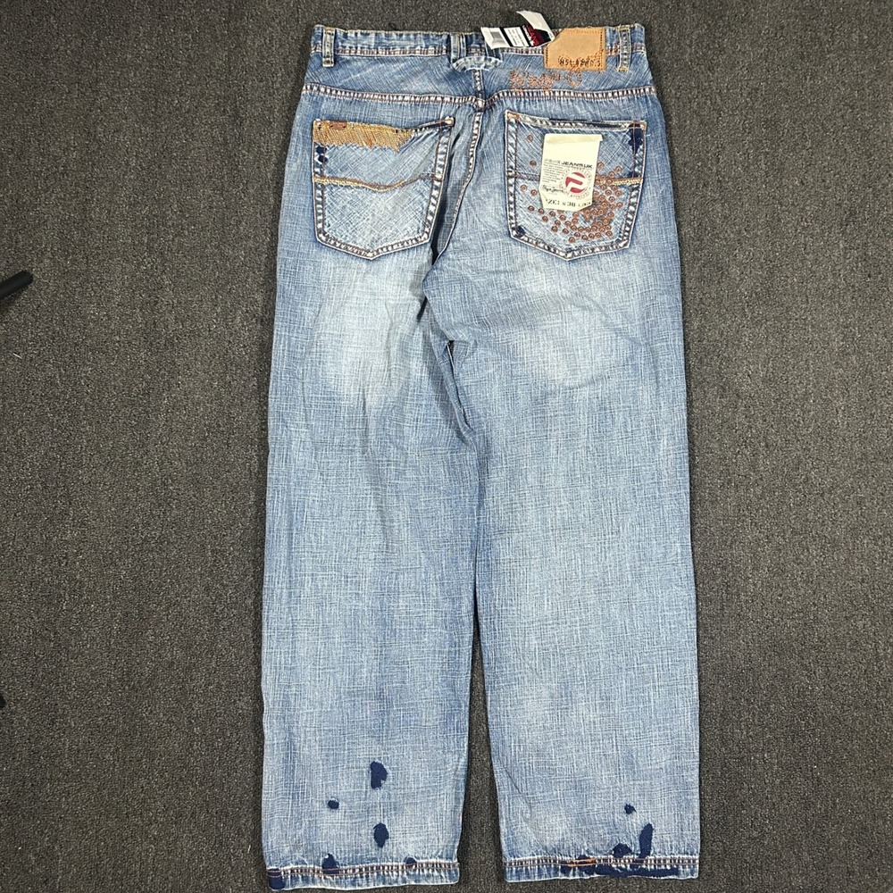 Pepe Jeans London Jaxx 51820 Mens 38x33 Blue NWT Vintage Baggy Distressed Denim